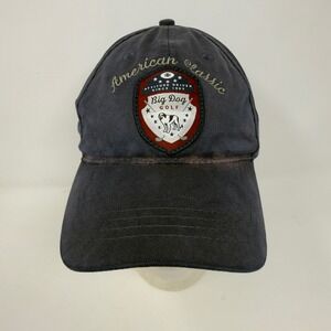 Vintage Big Dog Golf‎ American Classic Baseball Hat Cap Blue Leather Strap Back